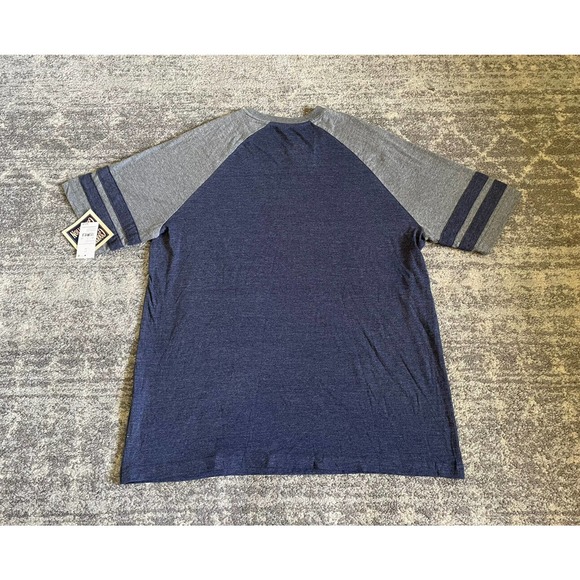 MLB Mens XL Shirt Twins Short Sleeve Blue Gray Stripe Baseball NWT O3 - Picture 2 of 9
